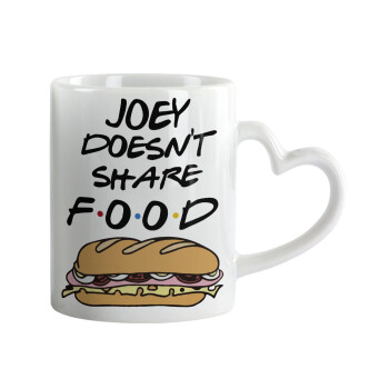Joey Doesn't Share Food, Mug heart handle, ceramic, 330ml