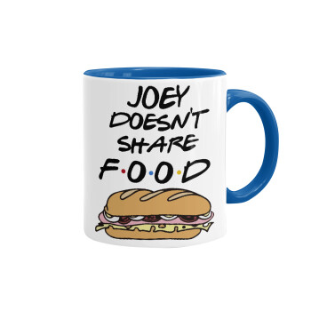 Joey Doesn't Share Food, Κούπα χρωματιστή μπλε, κεραμική, 330ml