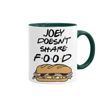 Joey Doesn't Share Food, Κούπα χρωματιστή πράσινη, κεραμική, 330ml