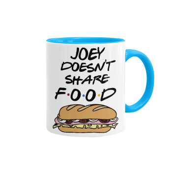 Joey Doesn't Share Food, Κούπα χρωματιστή γαλάζια, κεραμική, 330ml