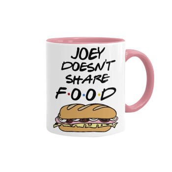 Joey Doesn't Share Food, Κούπα χρωματιστή ροζ, κεραμική, 330ml