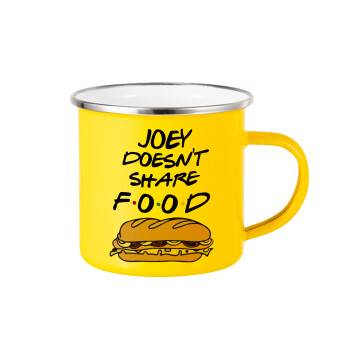 Joey Doesn't Share Food, Yellow Enamel Metallic Cup 360ml