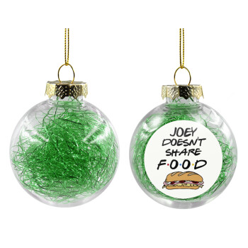 Joey Doesn't Share Food, Χριστουγεννιάτικη μπάλα δένδρου διάφανη με πράσινο γέμισμα 8cm