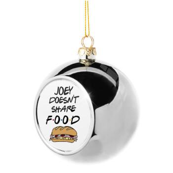Joey Doesn't Share Food, Silver 8cm Christmas tree ball ornament