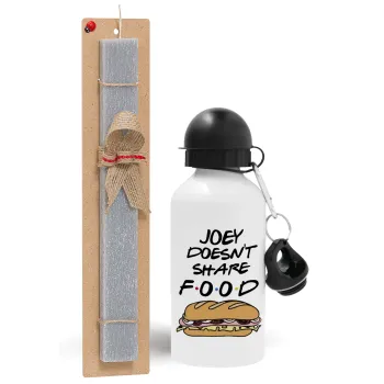 Joey Doesn't Share Food, Easter Set, metallic aluminum water bottle (500ml) & aromatic flat Easter candle (30cm) (GRAY)