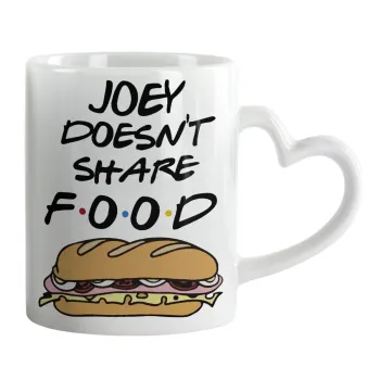 Joey Doesn't Share Food, Κούπα καρδιά χερούλι λευκή, κεραμική, 330ml