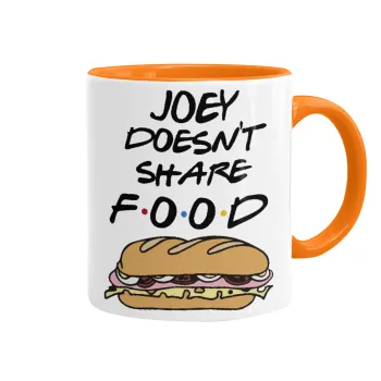 Joey Doesn't Share Food, Κούπα χρωματιστή πορτοκαλί, κεραμική, 330ml