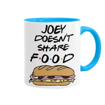 Joey Doesn't Share Food, Κούπα χρωματιστή γαλάζια, κεραμική, 330ml