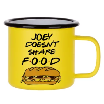 Joey Doesn't Share Food, Metallic enamel MATT Yellow cup 360ml