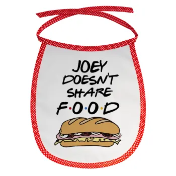 Joey Doesn't Share Food, Σαλιάρα μωρού αλέκιαστη με κορδόνι Κόκκινη