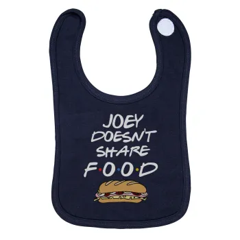 Joey Doesn't Share Food, Σαλιάρα με Σκρατς 100% Organic Cotton Μπλε (0-18 months)