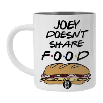 Joey Doesn't Share Food, BIG Mug Stainless steel double wall (450ml, White)