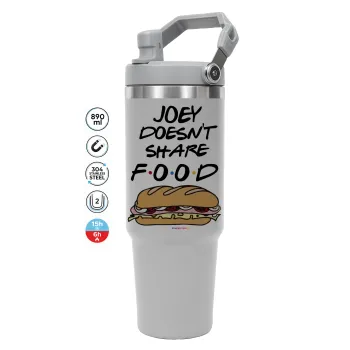Joey Doesn't Share Food, ΓΚΡΙ χρώματος Θερμός Ανοξείδωτο 890ml (30oz) με χερούλι