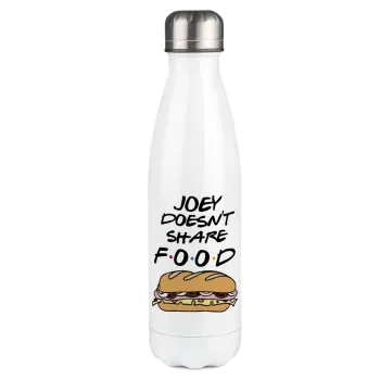 Joey Doesn't Share Food, Μεταλλικό παγούρι θερμός Λευκό (Stainless steel), διπλού τοιχώματος, 500ml