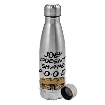 Joey Doesn't Share Food, Metallic water bottle, stainless steel, 750ml