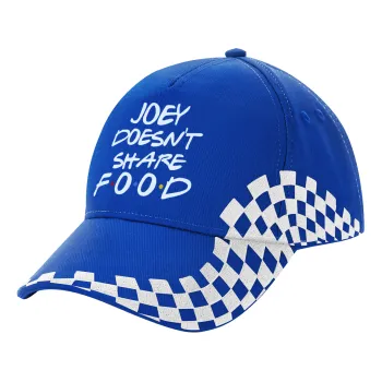Joey Doesn't Share Food, Adult Ultimate BLUE RACING Cap, (100% COTTON DRILL, ADULT, UNISEX, ONE SIZE)