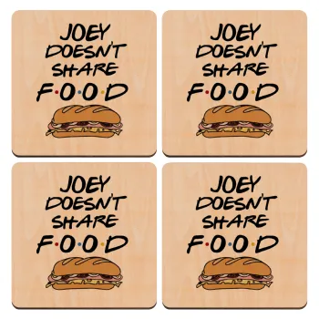 Joey Doesn't Share Food, ΣΕΤ x4 Σουβέρ ξύλινα τετράγωνα plywood (9cm)