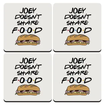 Joey Doesn't Share Food, ΣΕΤ 4 Σουβέρ ξύλινα τετράγωνα (9cm)