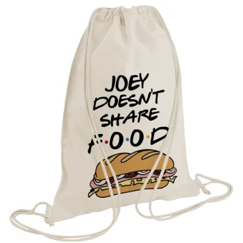 Joey Doesn't Share Food, Τσάντα πλάτης πουγκί GYMBAG natural (28x40cm)