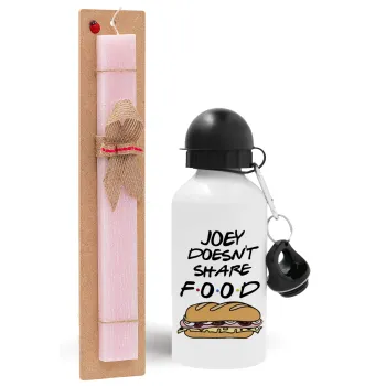 Joey Doesn't Share Food, Easter Set, metallic aluminum bottle (500ml) & aromatic flat Easter candle (30cm) (PINK)