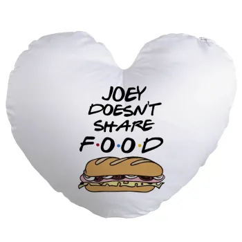 Joey Doesn't Share Food, Μαξιλάρι καναπέ καρδιά 40x40cm περιέχεται το  γέμισμα