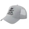 Adult Structured Trucker Hat, with Mesh, GRAY (100% COTTON, ADULT, UNISEX, ONE SIZE)