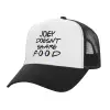 Adult Structured Trucker Hat, with Mesh, WHITE/BLACK (100% COTTON, ADULT, UNISEX, ONE SIZE)