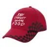 Adult Cap RACING Ultimate Red/Black, (100% COTTON DRILL, ADULT, UNISEX, ONE SIZE ADULT)