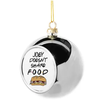 Joey Doesn't Share Food, Silver 8cm Christmas tree ball ornament