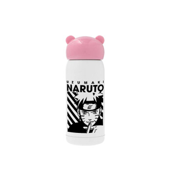 Naruto uzumaki, Ροζ ανοξείδωτο παγούρι θερμό (Stainless steel), 320ml