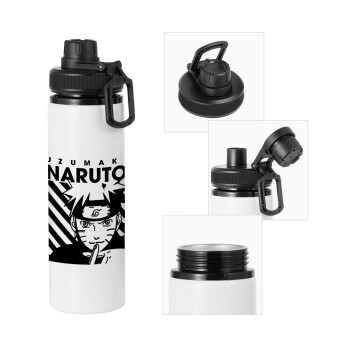 Naruto uzumaki, Μεταλλικό παγούρι νερού με καπάκι ασφαλείας, αλουμινίου 850ml