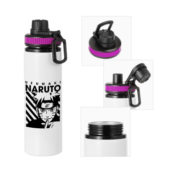 Naruto uzumaki, Metallic water bottle with safety lid, 850ml aluminum