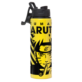 Naruto uzumaki, Metallic water bottle with safety lid, 850ml aluminum