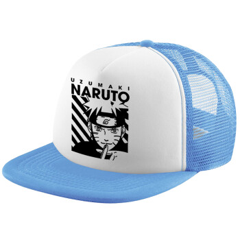 Naruto uzumaki, Καπέλο Soft Trucker με Δίχτυ Γαλάζιο/Λευκό