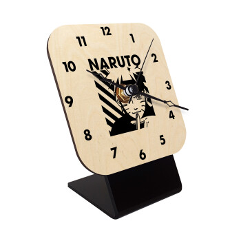 Naruto uzumaki, Επιτραπέζιο ρολόι σε φυσικό ξύλο (10cm)