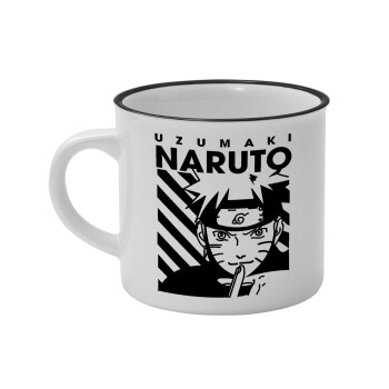 Naruto uzumaki, Κούπα κεραμική vintage Λευκή/Μαύρη 230ml