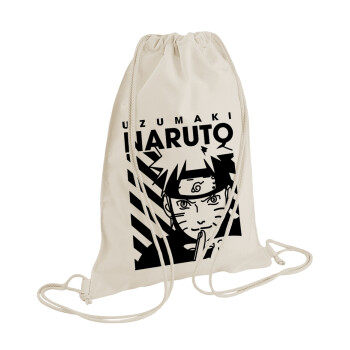 Naruto uzumaki, Τσάντα πλάτης πουγκί GYMBAG natural (28x40cm)