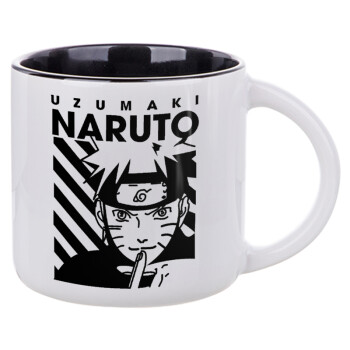 Naruto uzumaki, Κούπα κεραμική 400ml Λευκή/Μαύρη