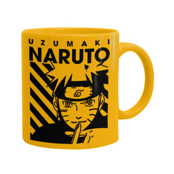 Naruto uzumaki, Κούπα, κεραμική κίτρινη, 330ml