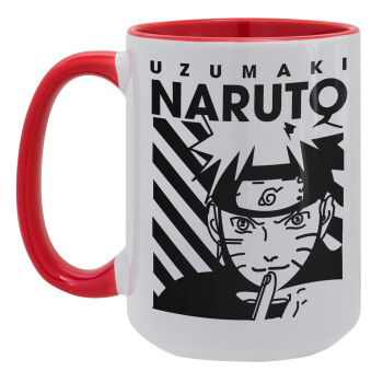 Naruto uzumaki, Κούπα Mega 15oz, κεραμική Κόκκινη, 450ml