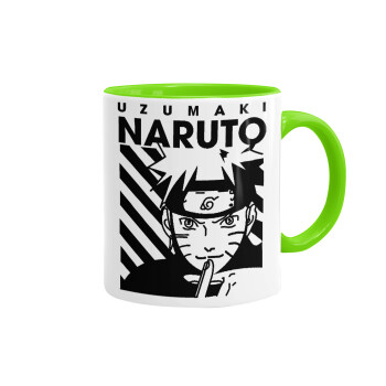 Naruto uzumaki, Mug colored light green, ceramic, 330ml