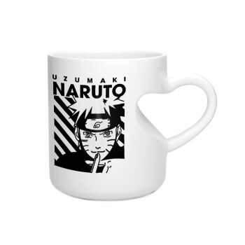 Naruto uzumaki, Κούπα καρδιά λευκή, κεραμική, 330ml