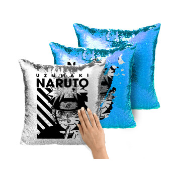 Naruto uzumaki, Μαξιλάρι καναπέ Μαγικό Μπλε με πούλιες 40x40cm περιέχεται το γέμισμα