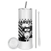 Tumbler stainless steel 600ml, with metal straw & cleaning brush