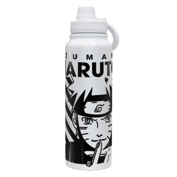 Naruto uzumaki, 1L Stainless Steel Thermal Bottle with Phone Holder & Double Wall Insulation