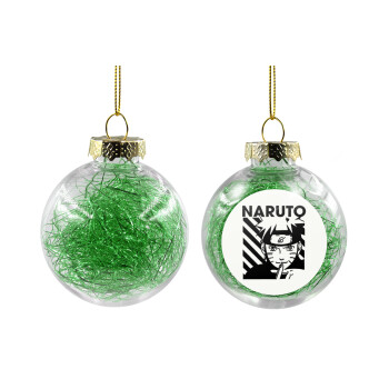 Naruto uzumaki, Transparent Christmas tree ball ornament with green filling 8cm