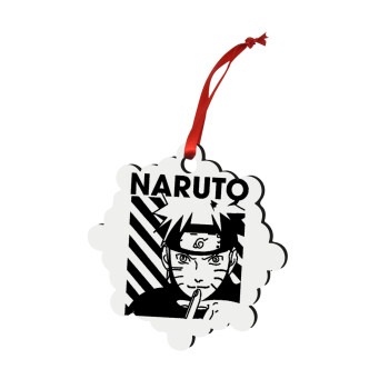 Naruto uzumaki, Χριστουγεννιάτικο στολίδι snowflake ξύλινο 7.5cm