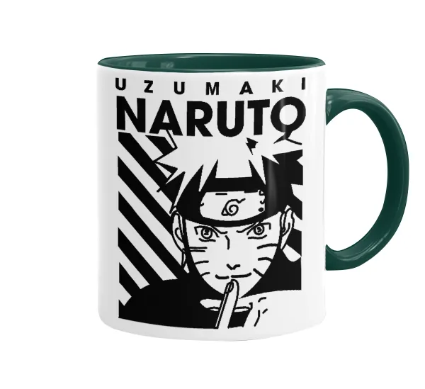 Naruto uzumaki — Κούπα χρωματιστή πράσινη, κεραμική, 330ml