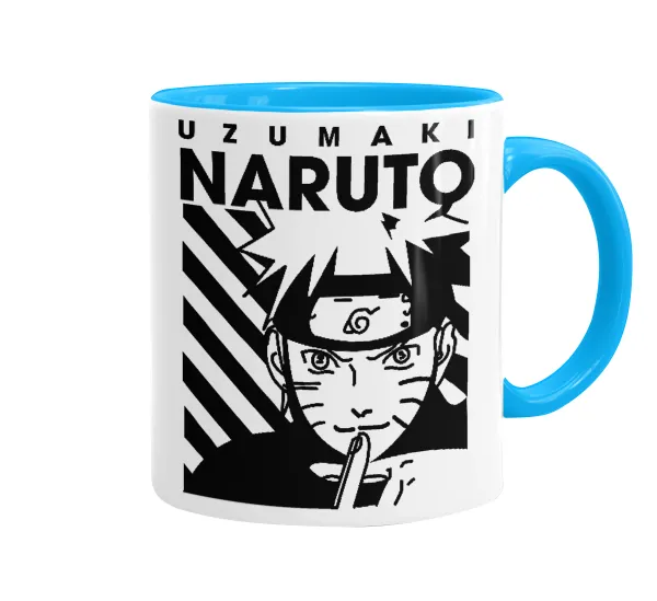 Naruto uzumaki — Κούπα χρωματιστή γαλάζια, κεραμική, 330ml