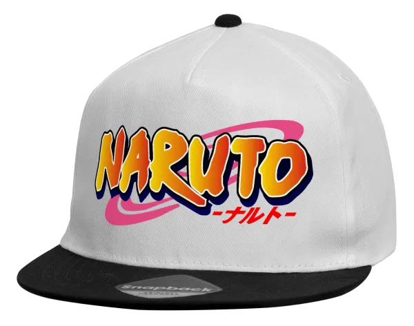 Naruto uzumaki — Καπέλο παιδικό Flat Snapback, Λευκό (100% ΒΑΜΒΑΚΕΡΟ, ΠΑΙΔΙΚΟ, UNISEX, ONE SIZE)